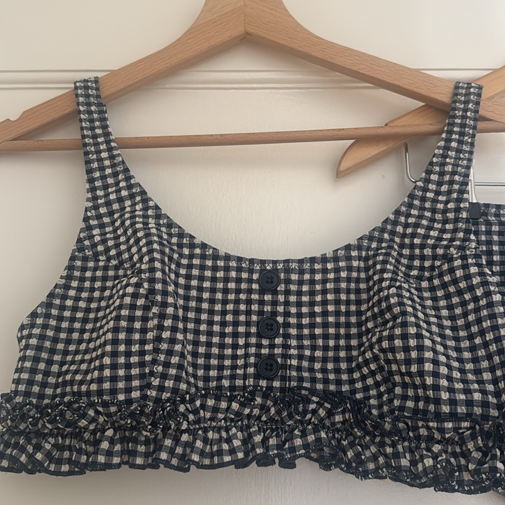 Lisa Marie Fernandez Navy and White Gingham Bikini Set - Picture 2 of 8